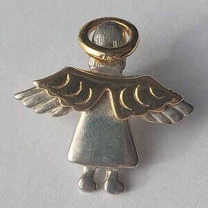 1995 Collectible Angel Pin Gold & Silver Tones Small Brooch